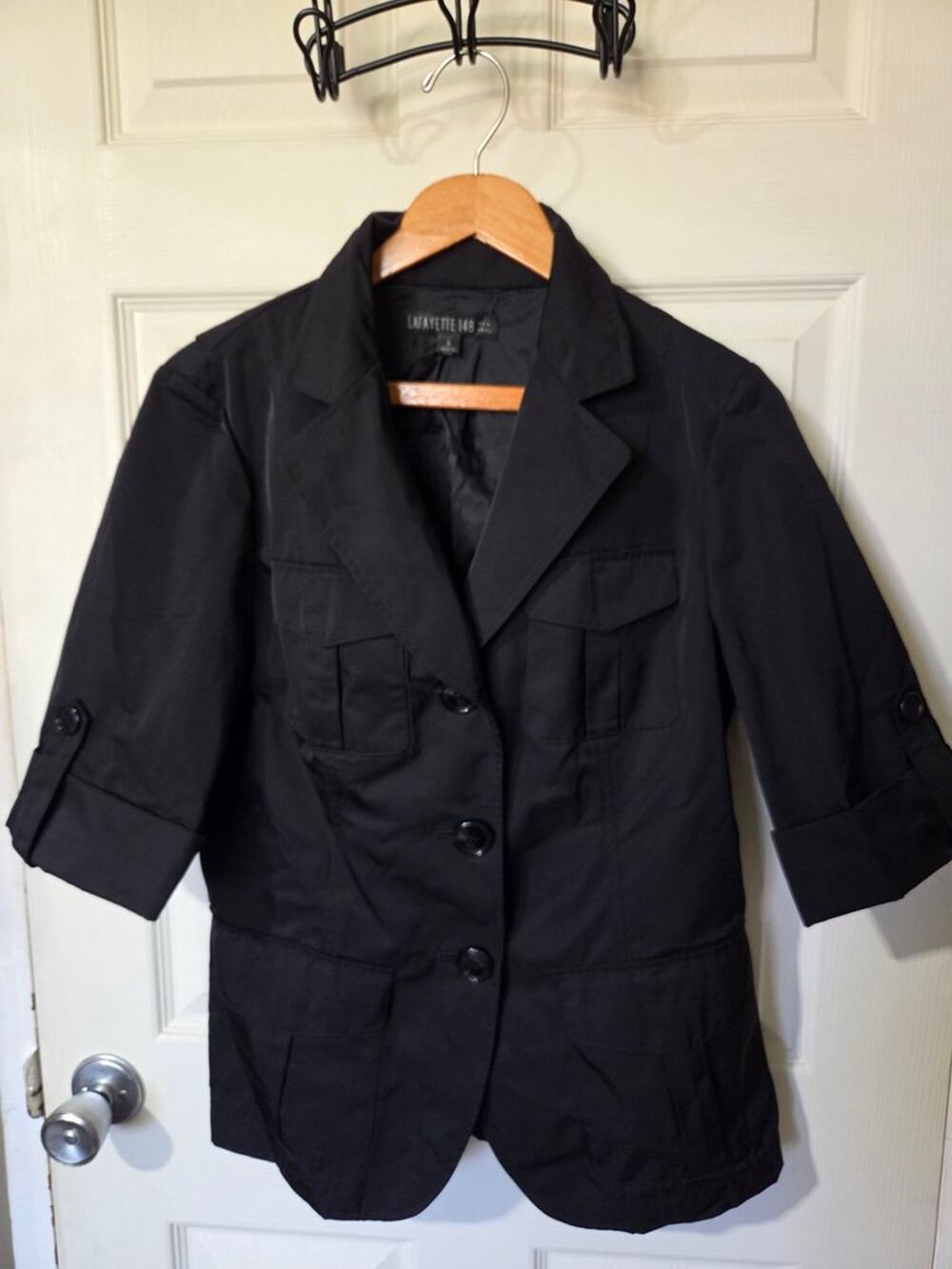 Lafayette 148 New York Short Sleeve Safari Utility Blazer